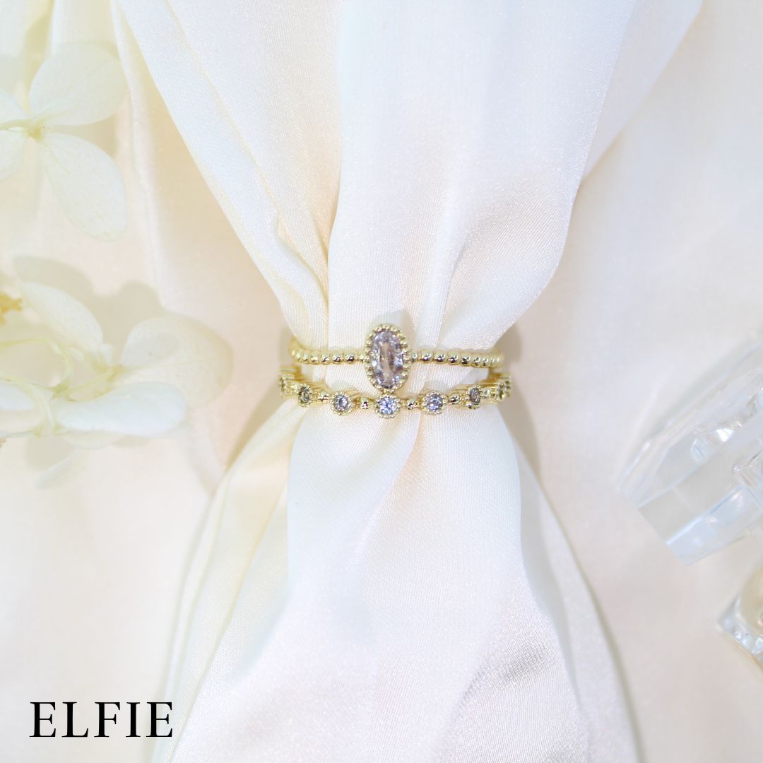 Multiple Diamond Adjustable 18K Gold Plated Ring