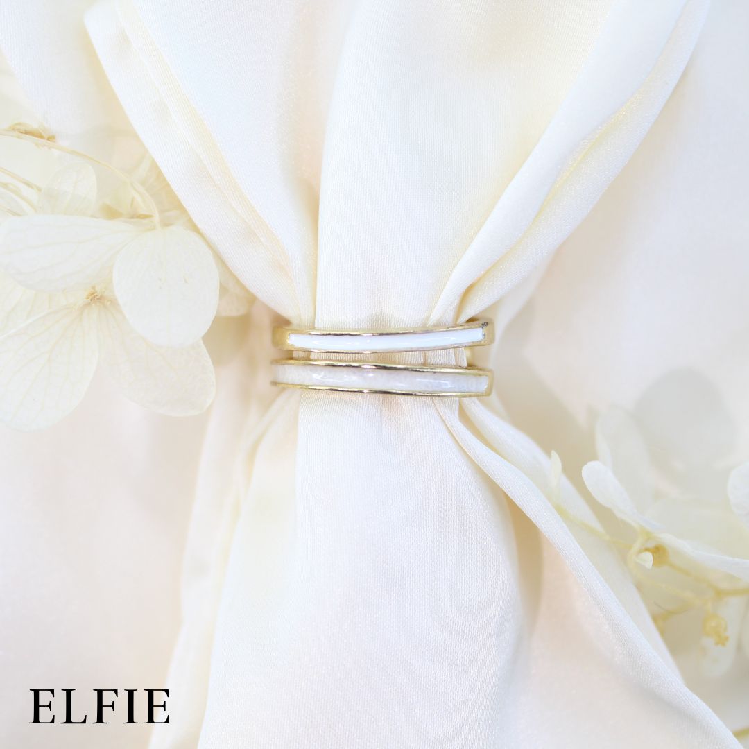 Double Layer Marble Adjustable 18K Gold Plated Ring