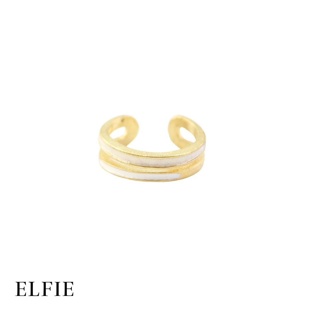 Double Layer Marble Adjustable 18K Gold Plated Ring