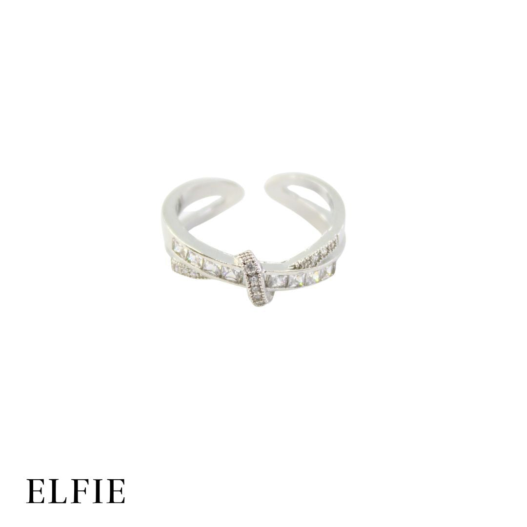 Eternity Double Layer Adjustable 18K Silver Plated Ring