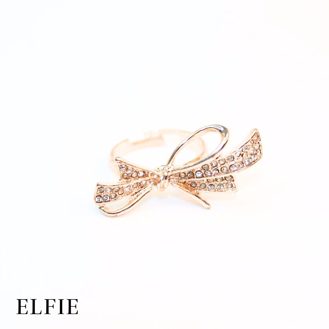 Ribbon Diva Adjustable Rose Gold Plated 18K Ring