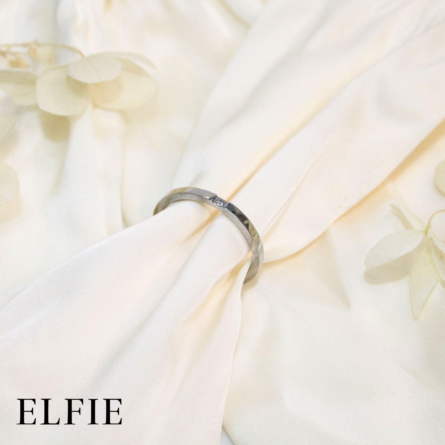 Small Diamond Titanium Ring