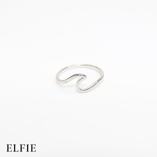 Silver Sea Wave Design Titanium Ring