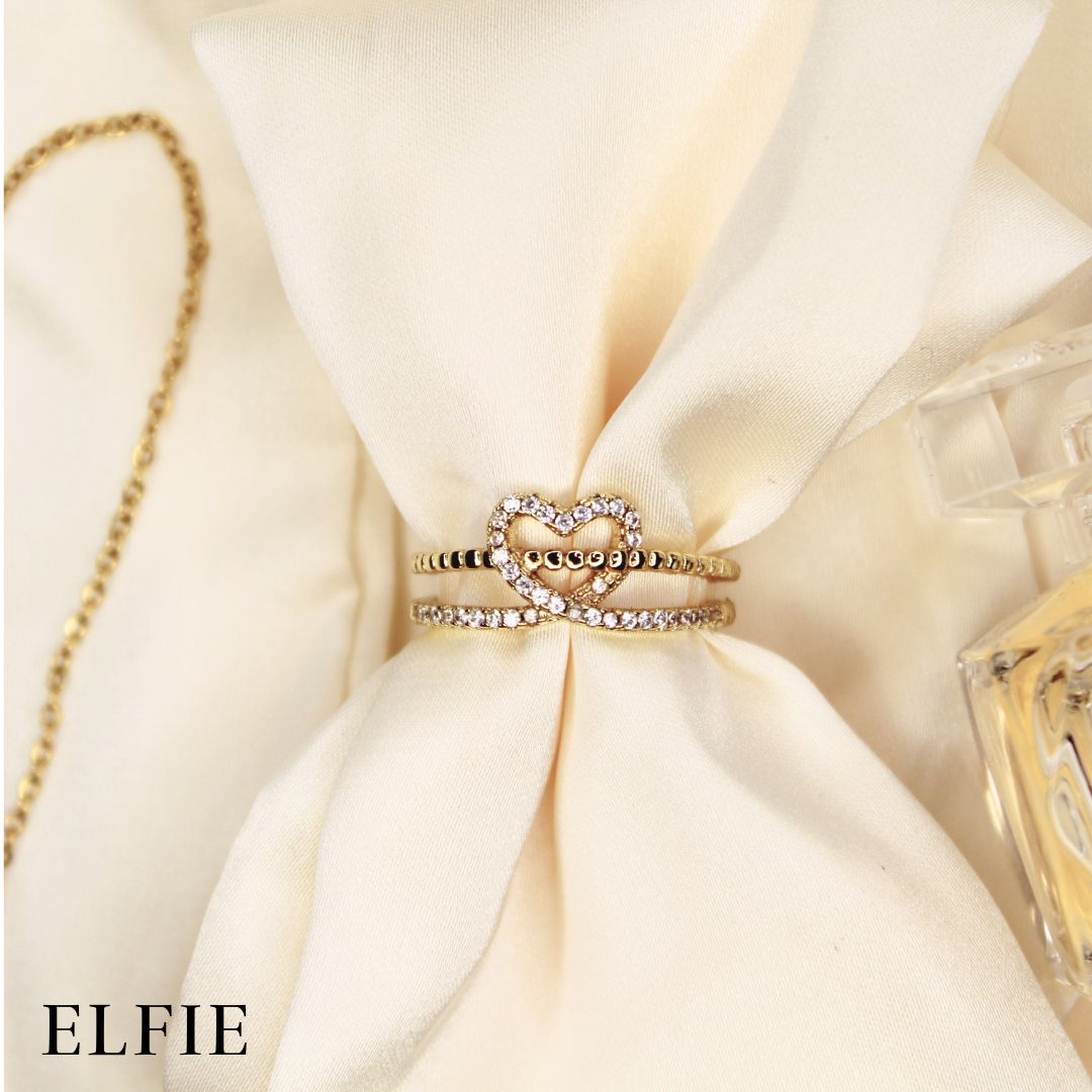 Dainty Heart Adjustable Gold Plated 18K Ring