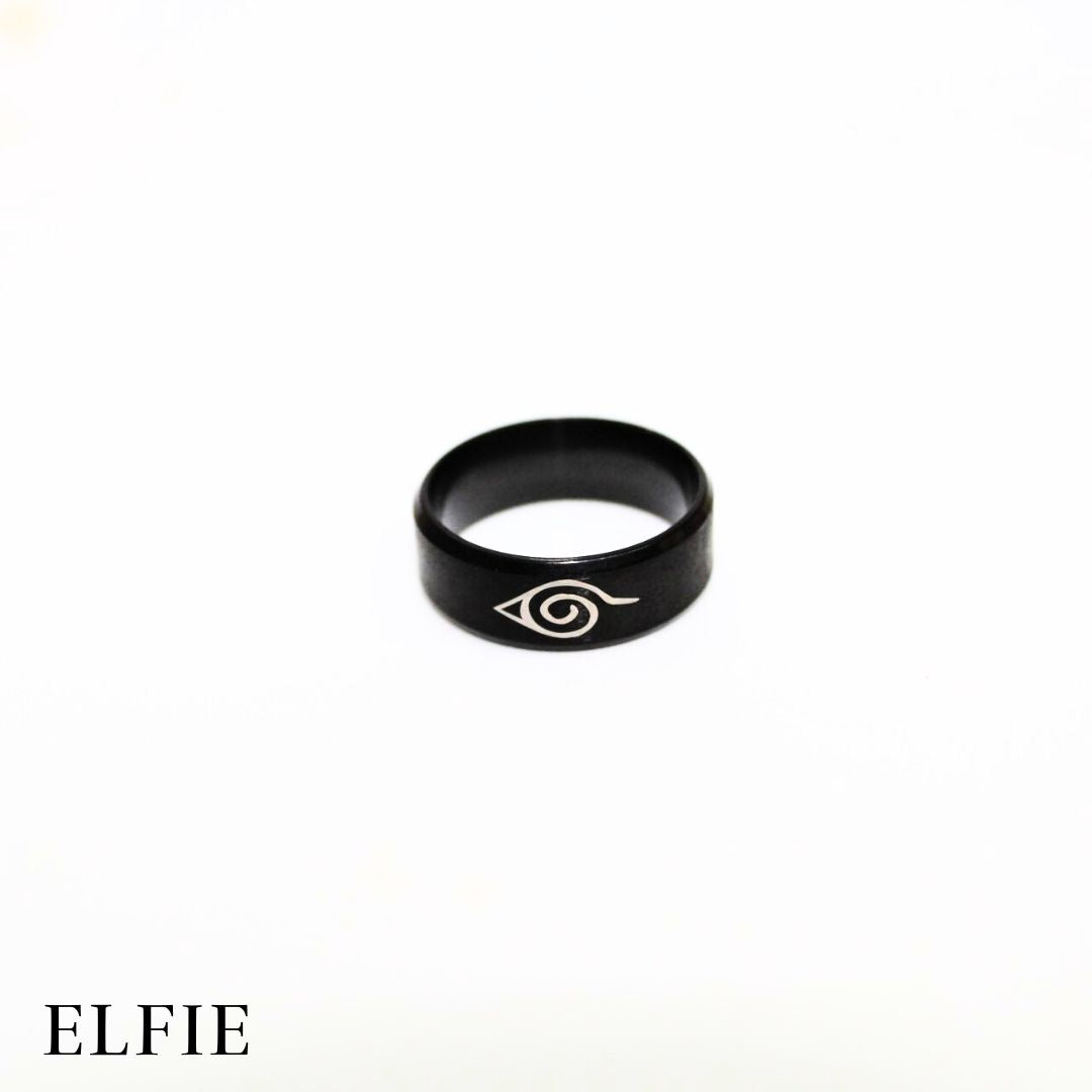 Masculine Naruto Black Titanium Ring