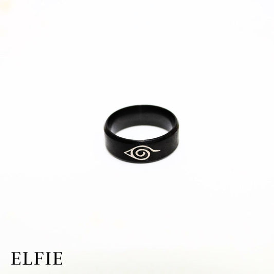 Masculine Naruto Black Titanium Ring