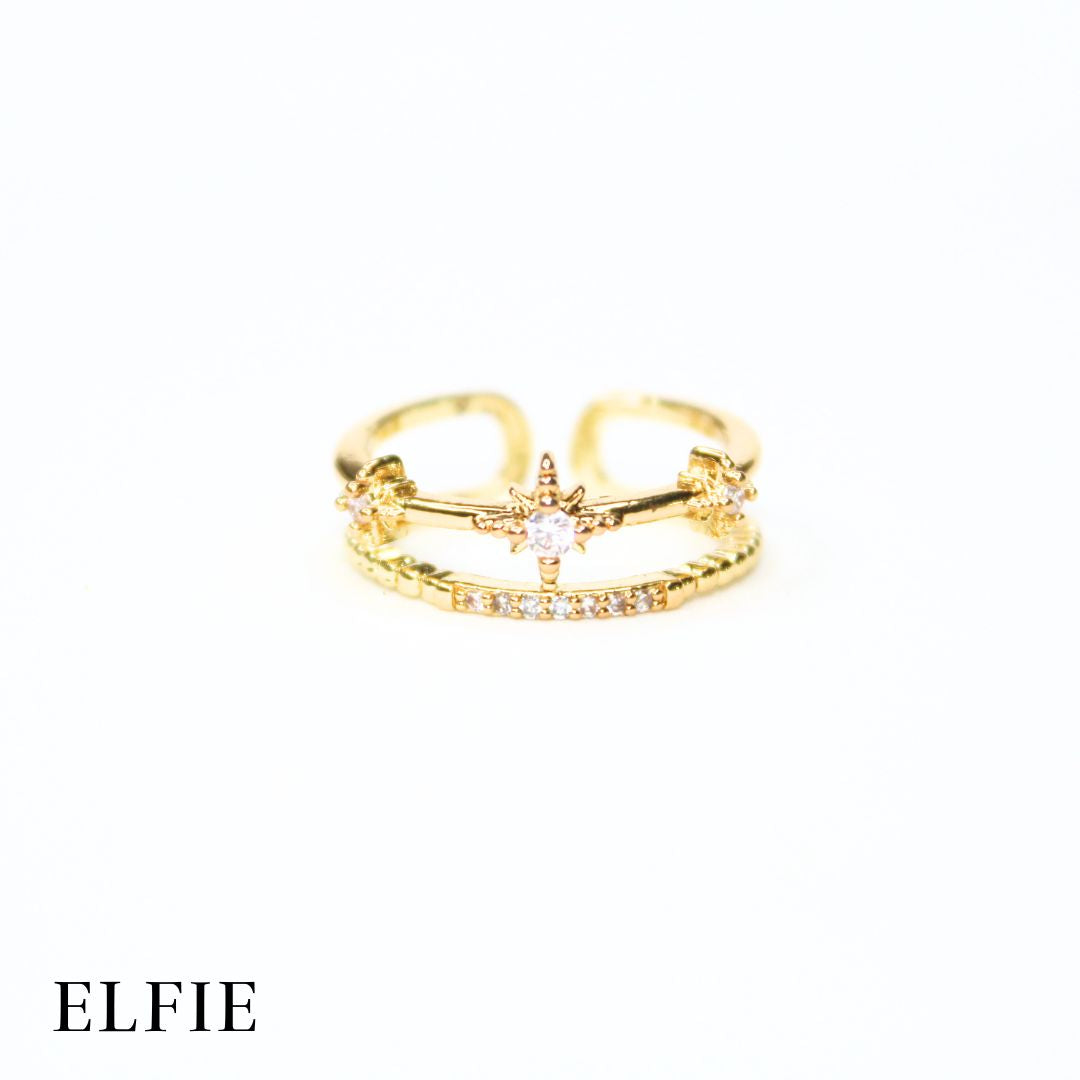 Eternity Triplet Adjustable 18K Gold Plated Ring