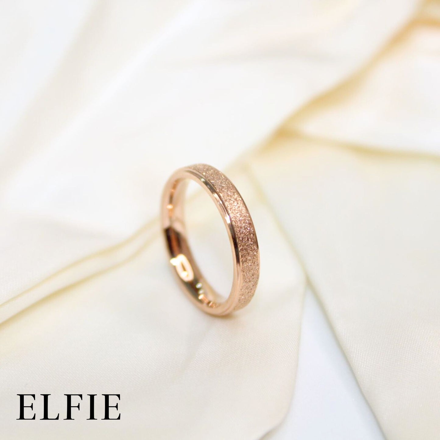 Rose Gold Shiny Medium Strip Titanium Ring