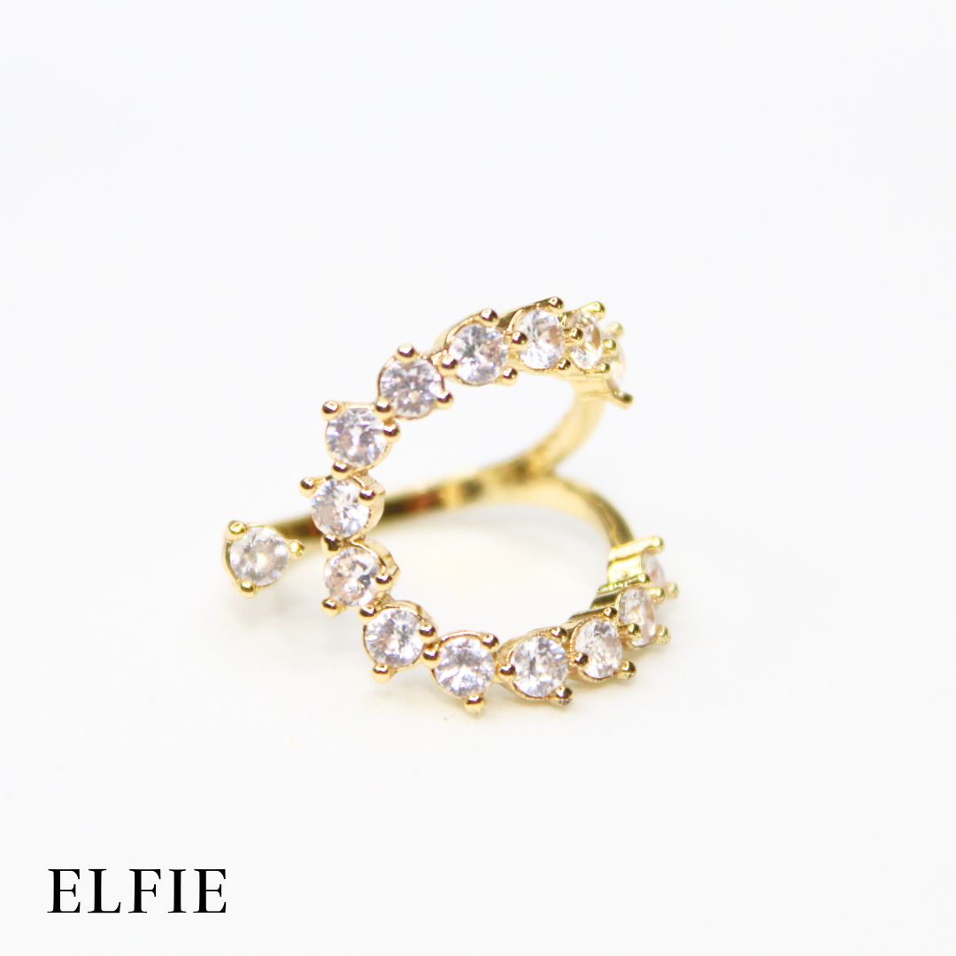 Zirconia Adjustable Gold Plated 18K Ring