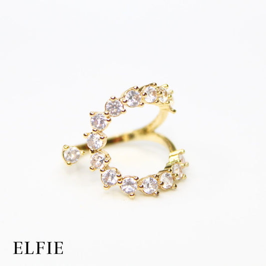 Zirconia Adjustable Gold Plated 18K Ring