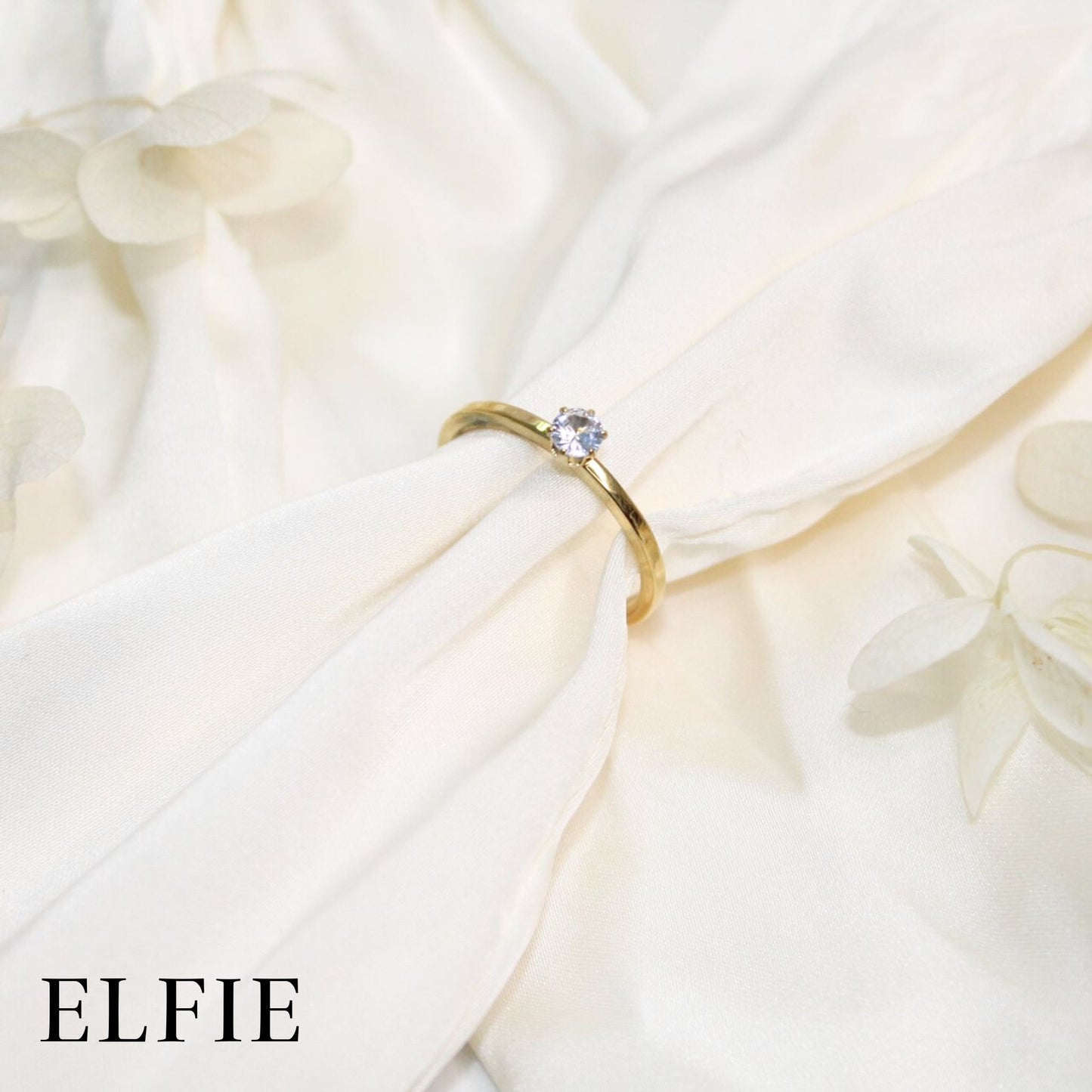 Golden Diamond Titanium Ring