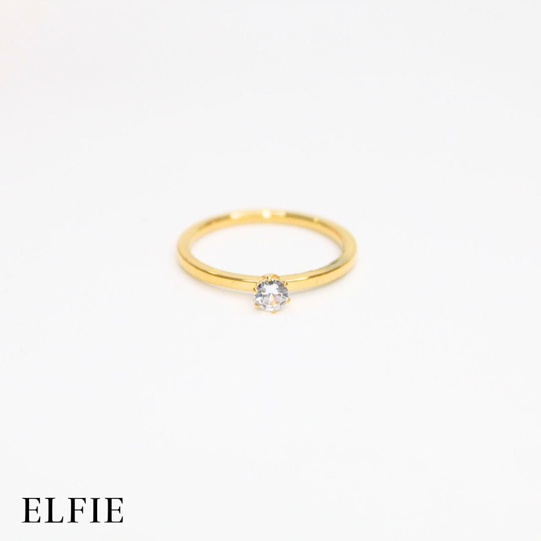 Golden Diamond Titanium Ring