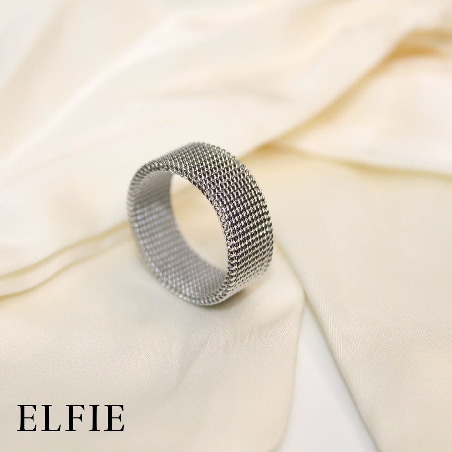 Masculine Chain Block Titanium Ring