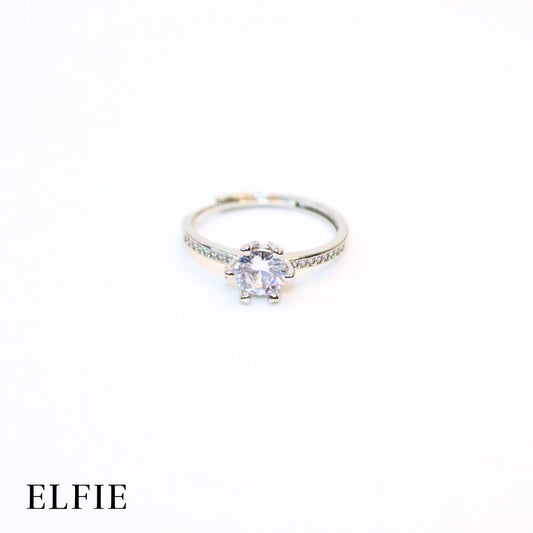 Weddie Solitaire Adjustable 18K Silver Plated Ring
