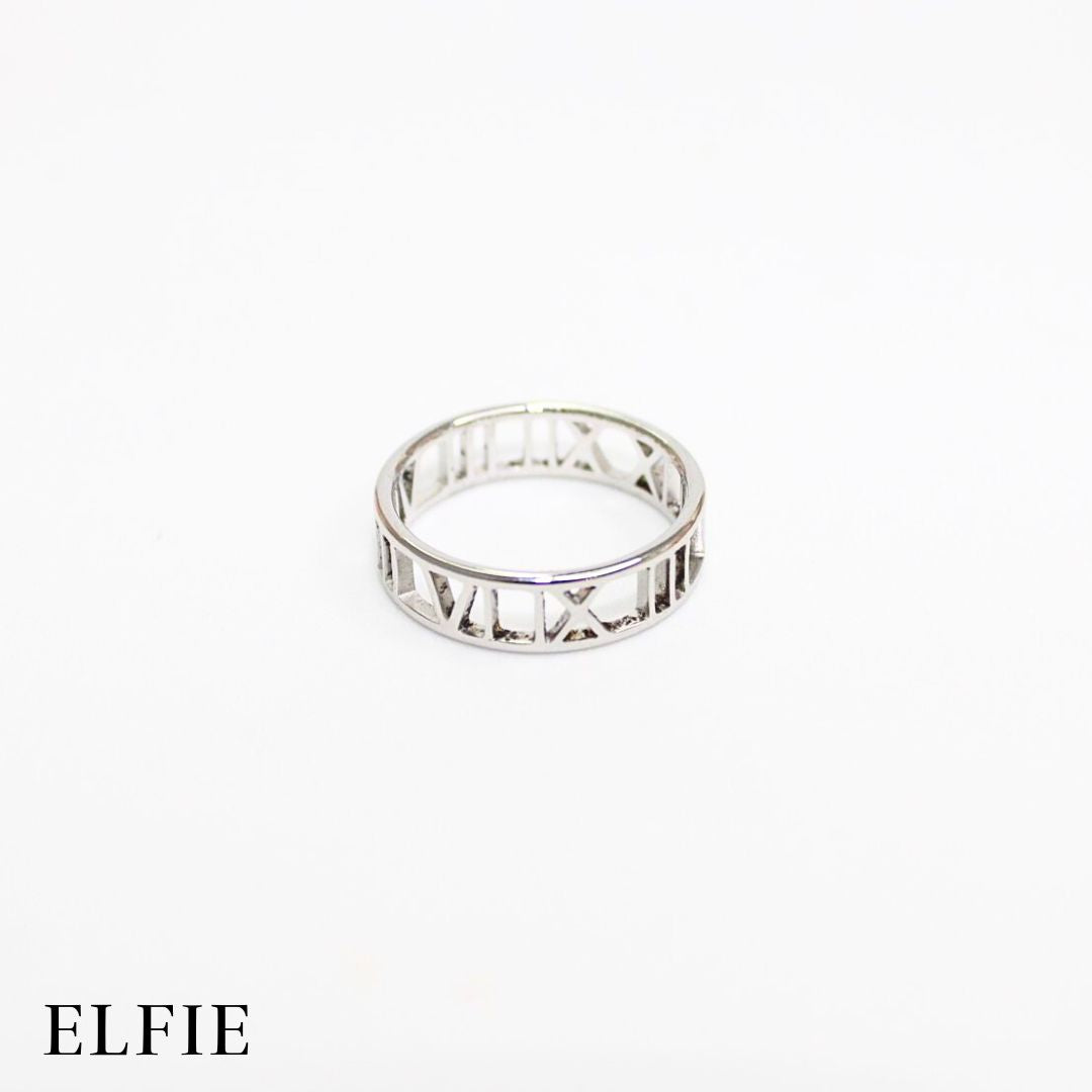 Roman Clock Titanium Ring