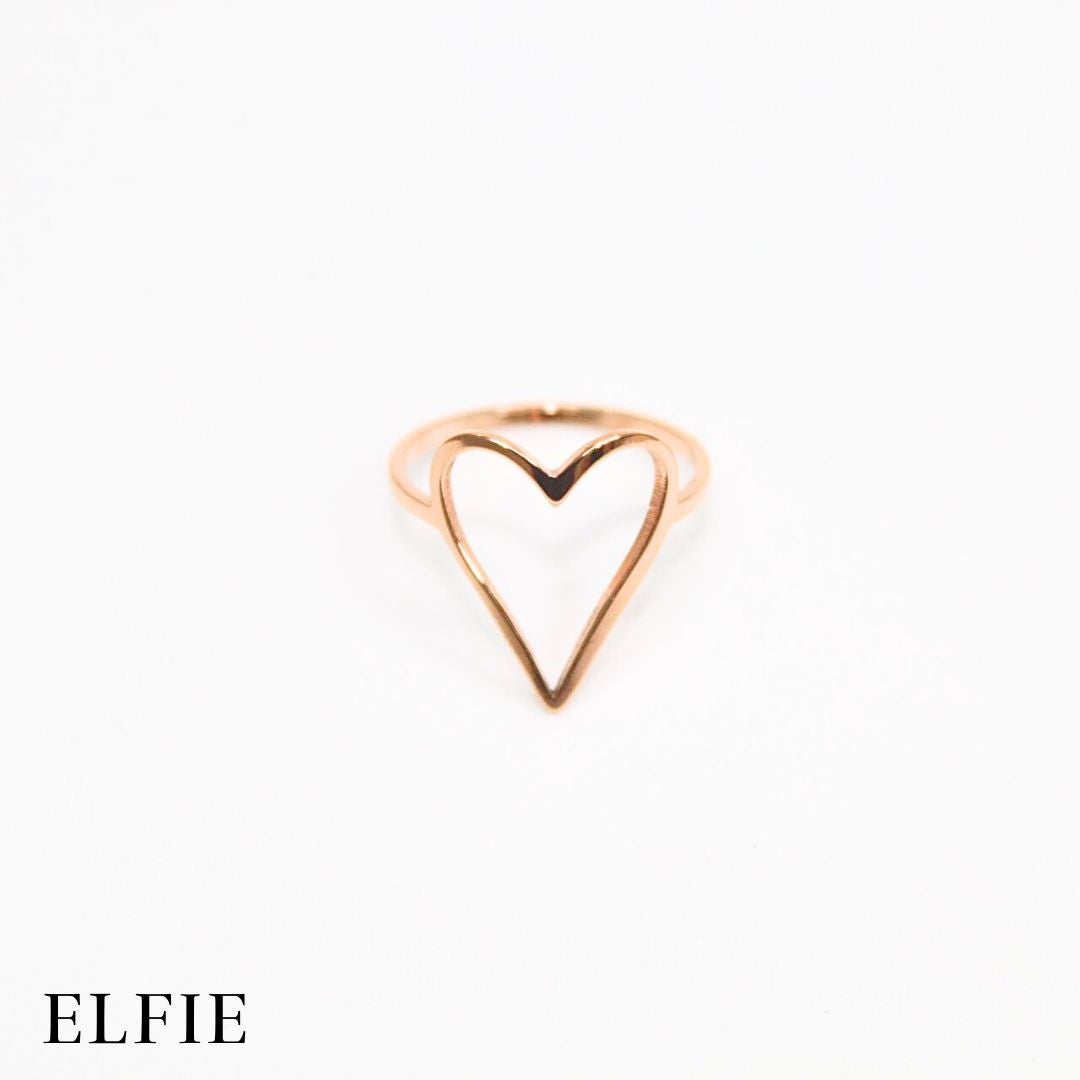 Accentuated Heart Titanium Ring