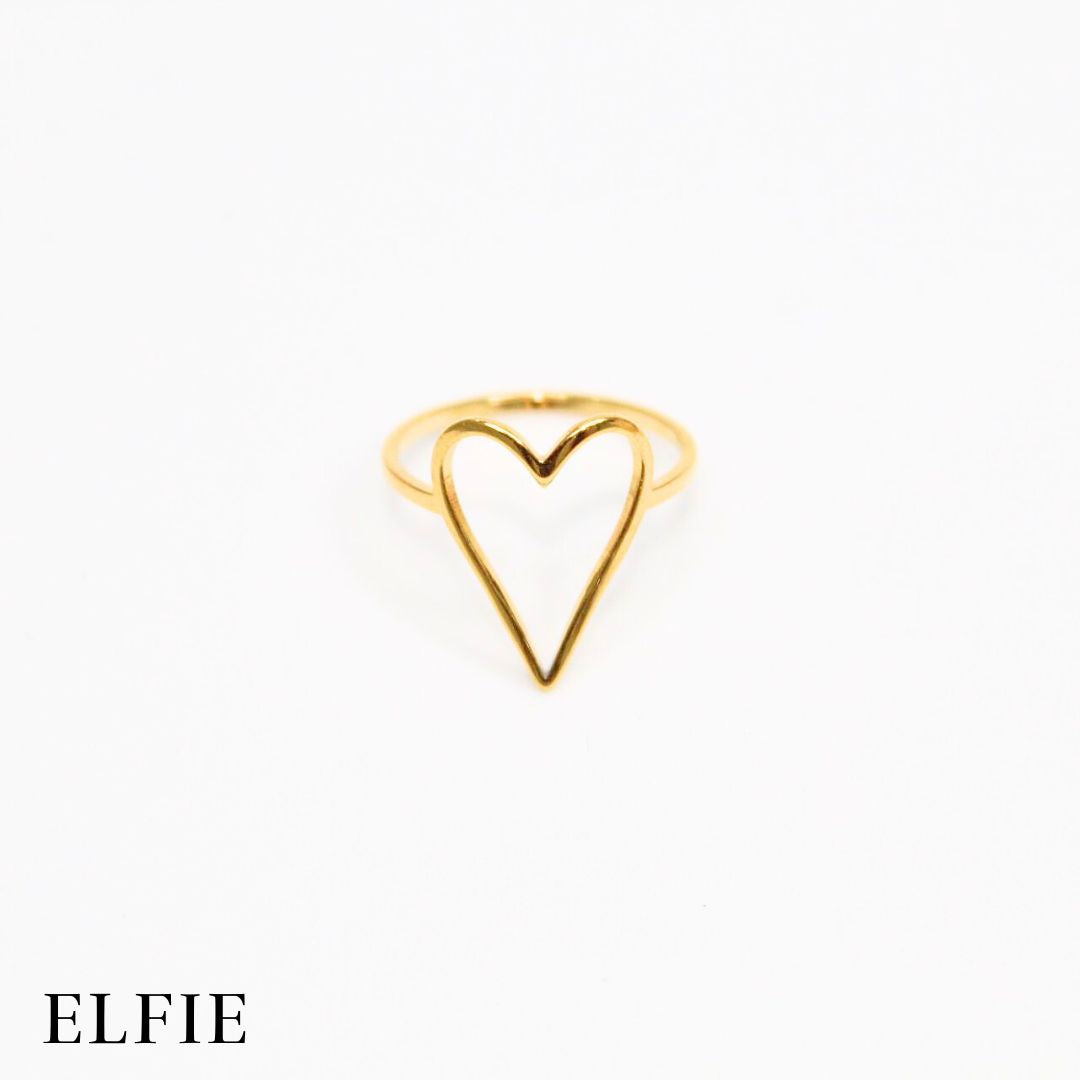 Accentuated Heart Titanium Ring