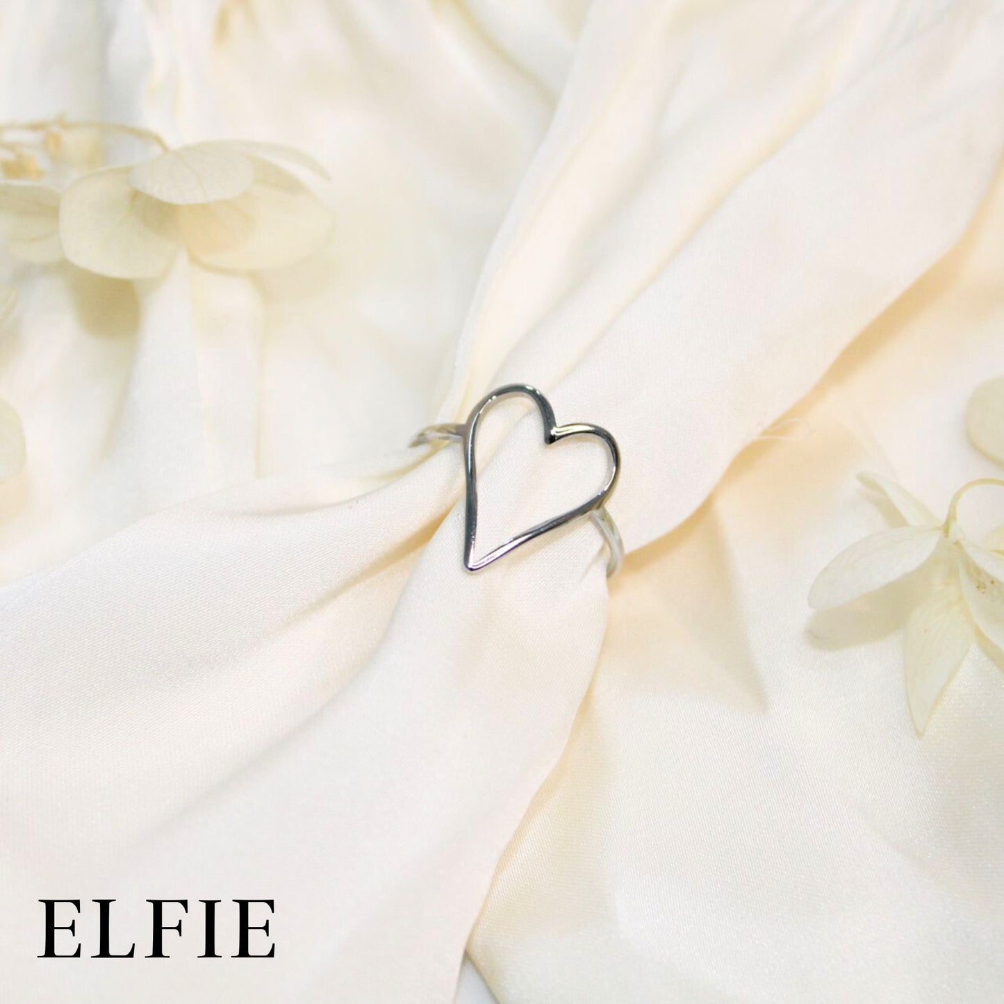 Accentuated Heart Titanium Ring