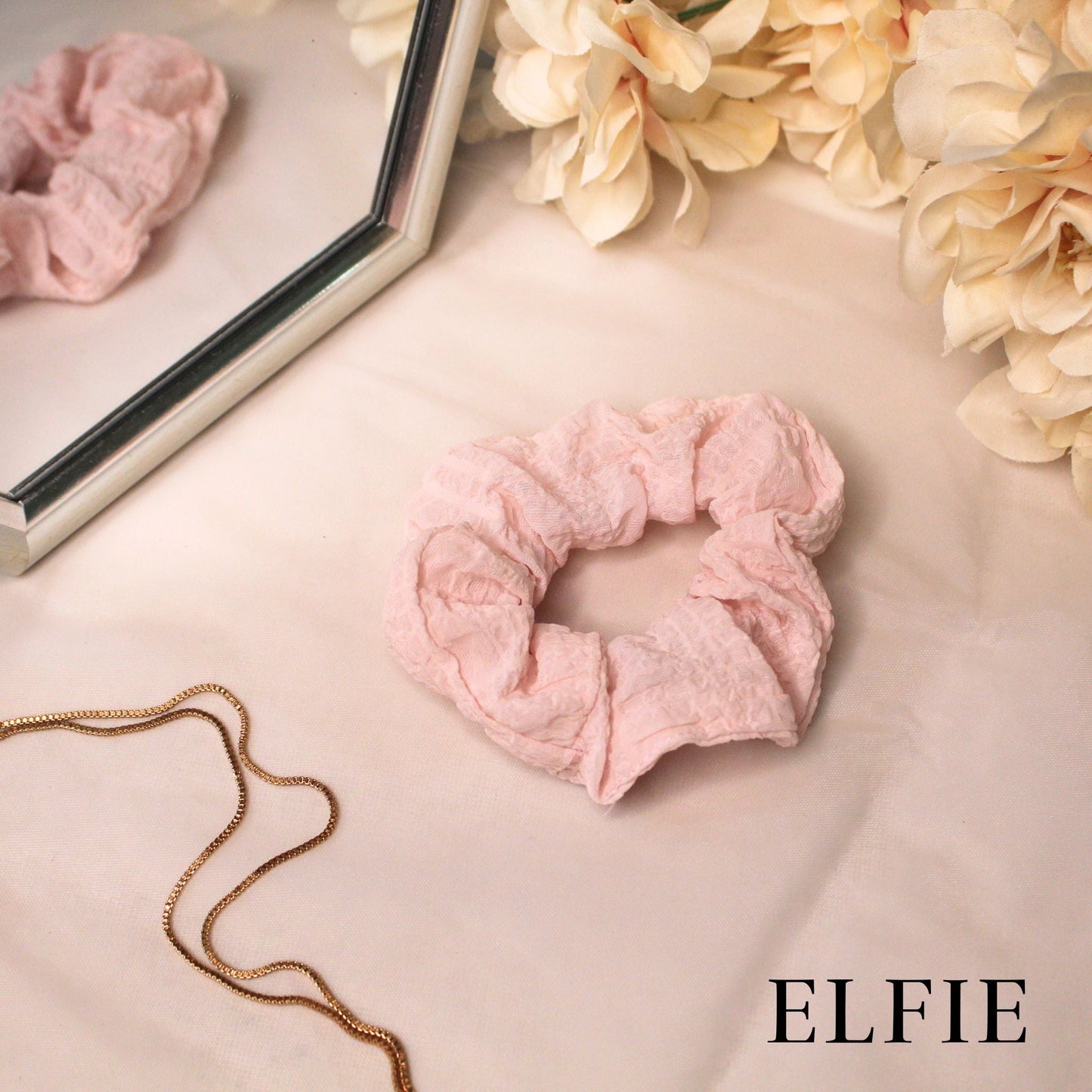 Spring Pastel Cotton Scrunchie