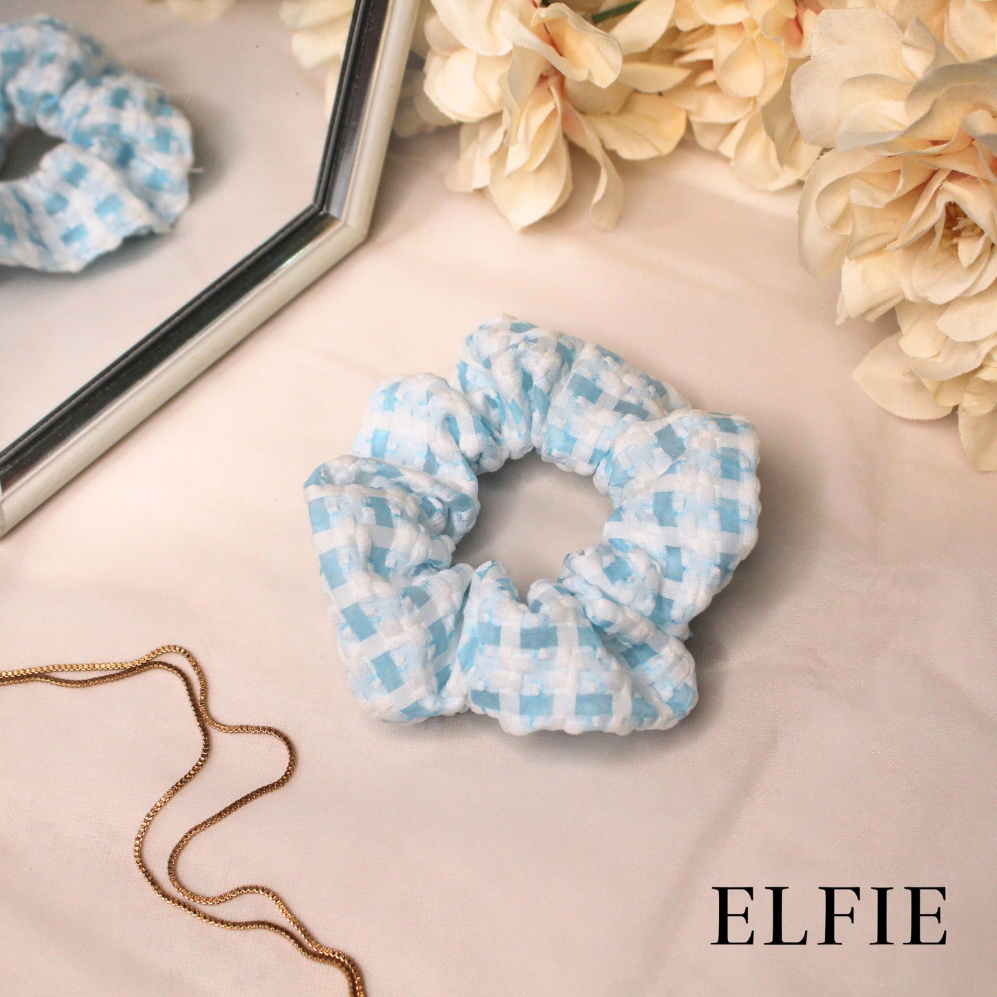 Blue & White Stripe Scrunchie