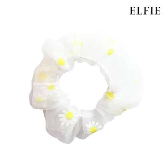 Daisy Printed Organza Scrunchie