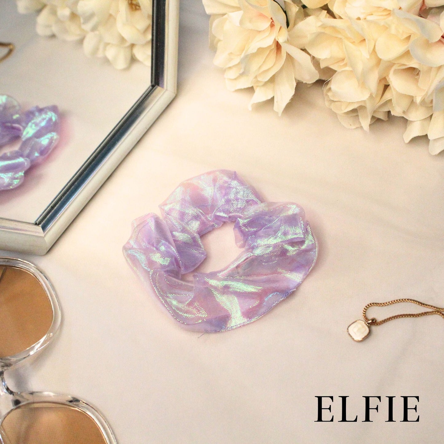 Dreamlike Iridescent Organza Scrunchie