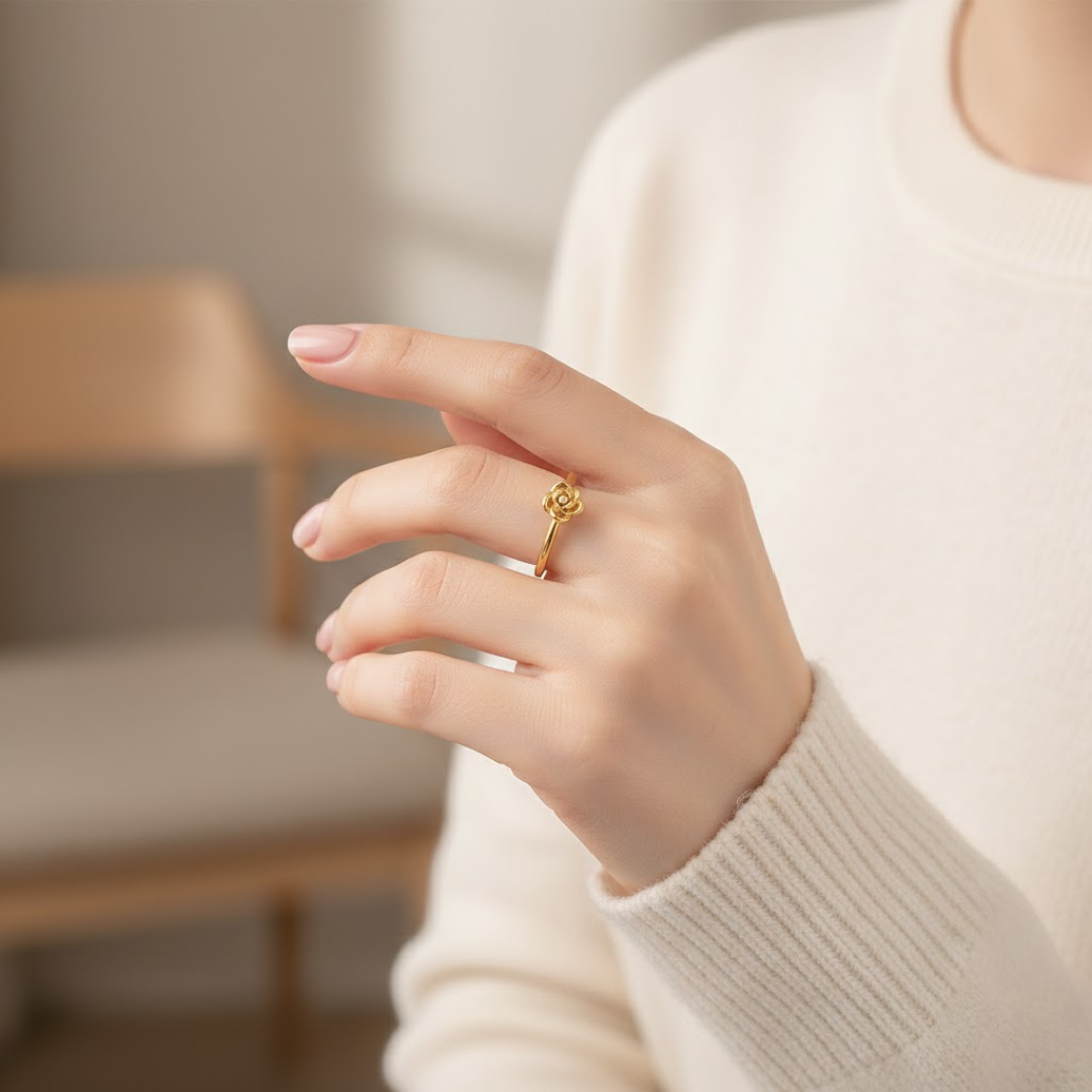 Rosea Gold Titanium Ring