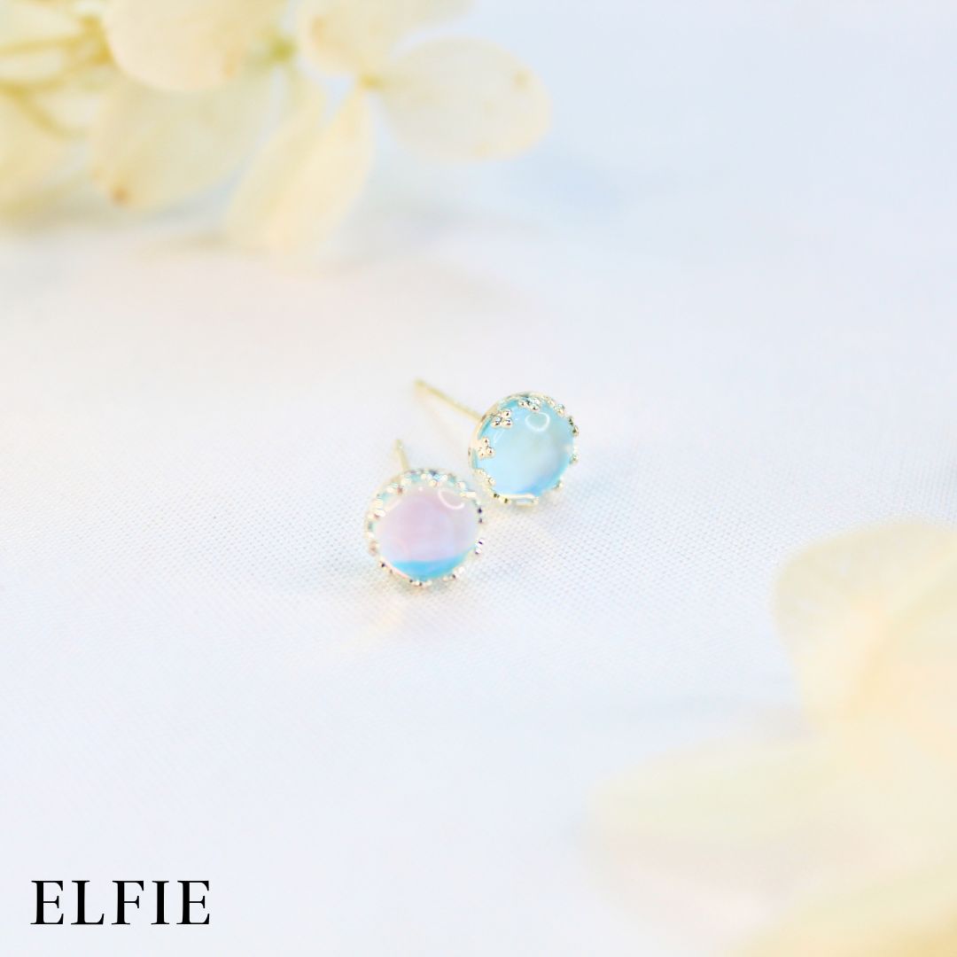 Round Blue Diamond Stud Earring