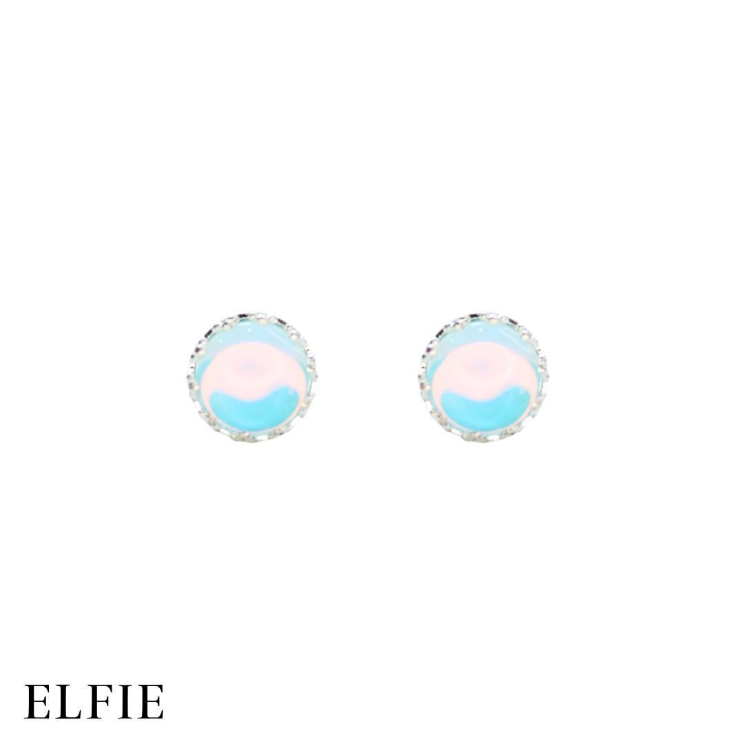 Round Blue Diamond Stud Earring