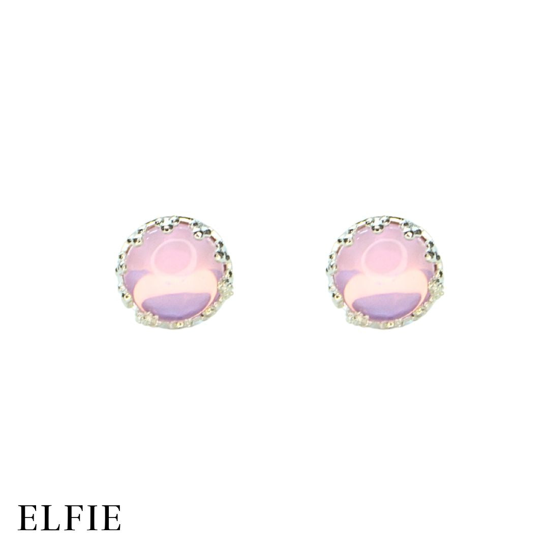 Round Purple Diamond Stud Earring