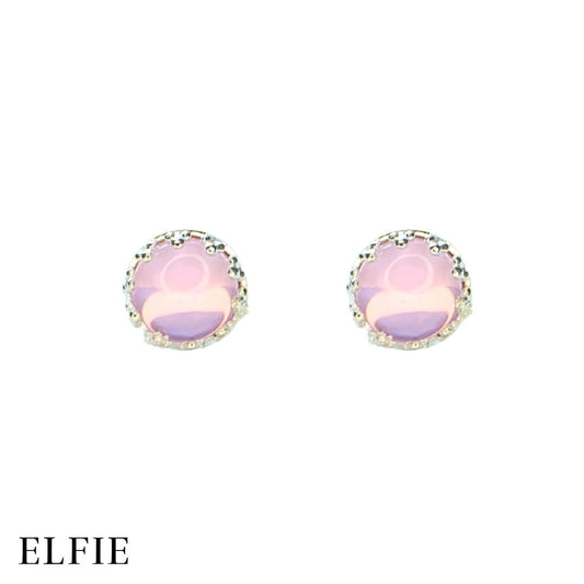 Round Purple Diamond Stud Non-Titanium Earring