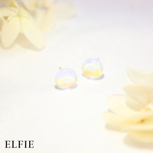 Round Yellow Resin Stud Earring