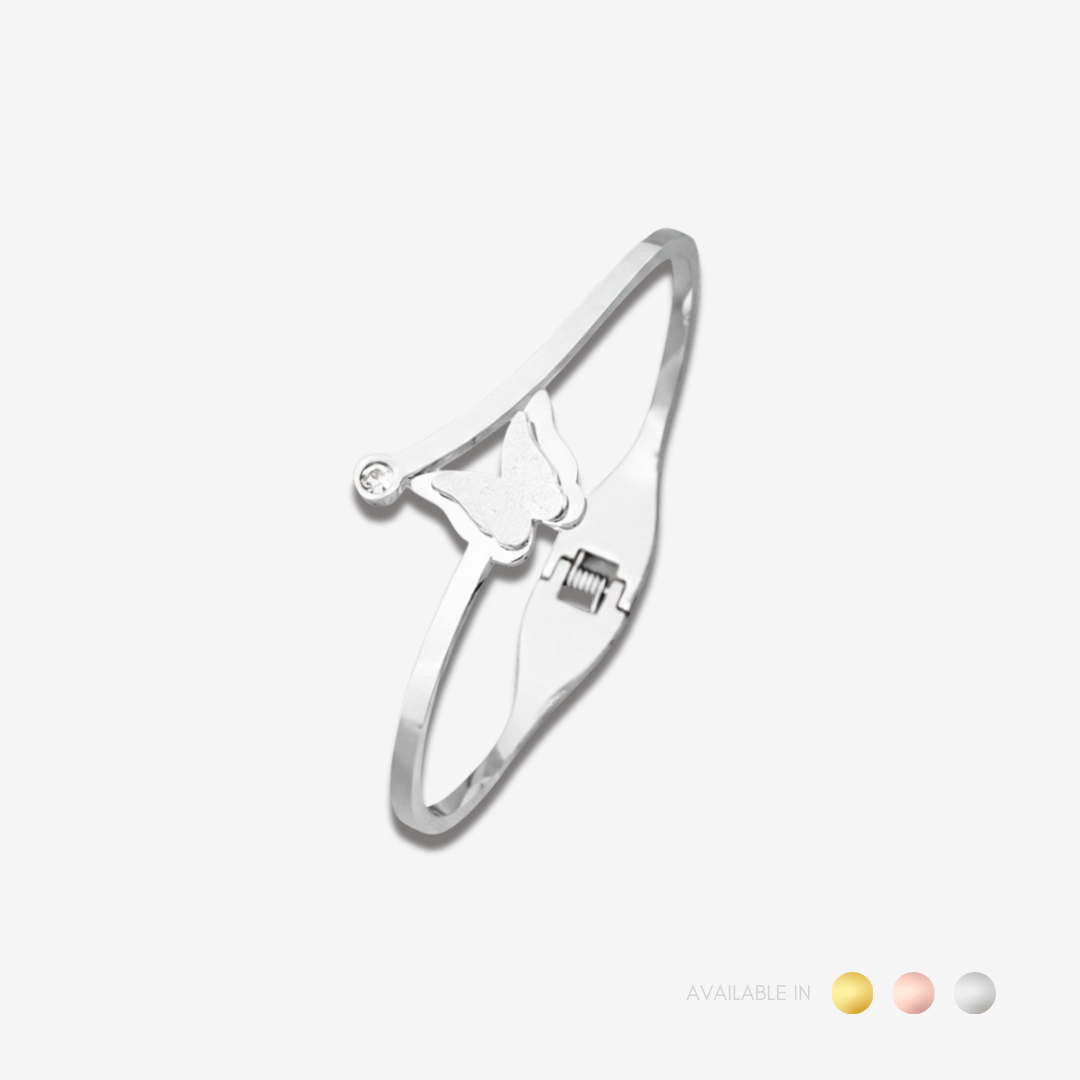 Royale Butterfly Rose Gold Titanium Bangle