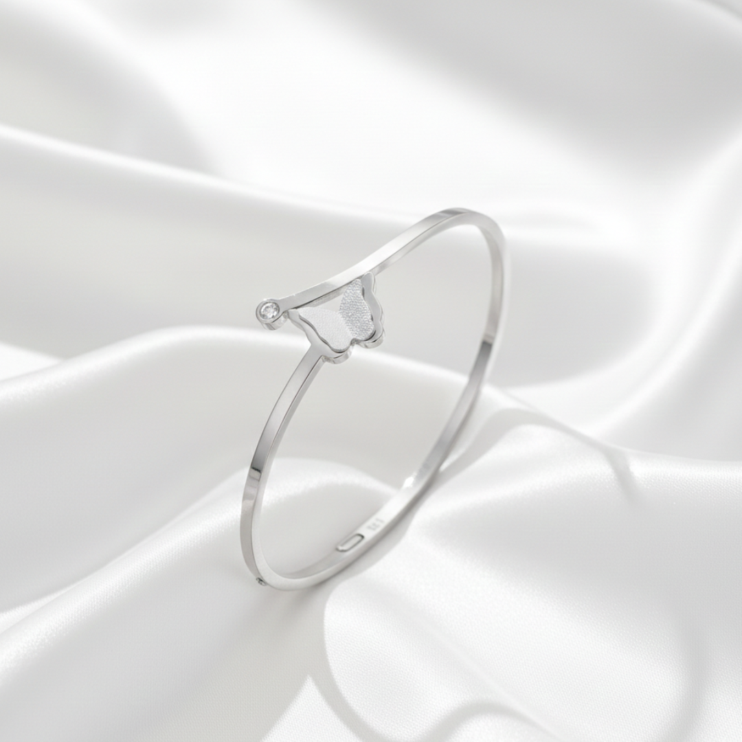 Royale Butterfly Rose Gold Titanium Bangle