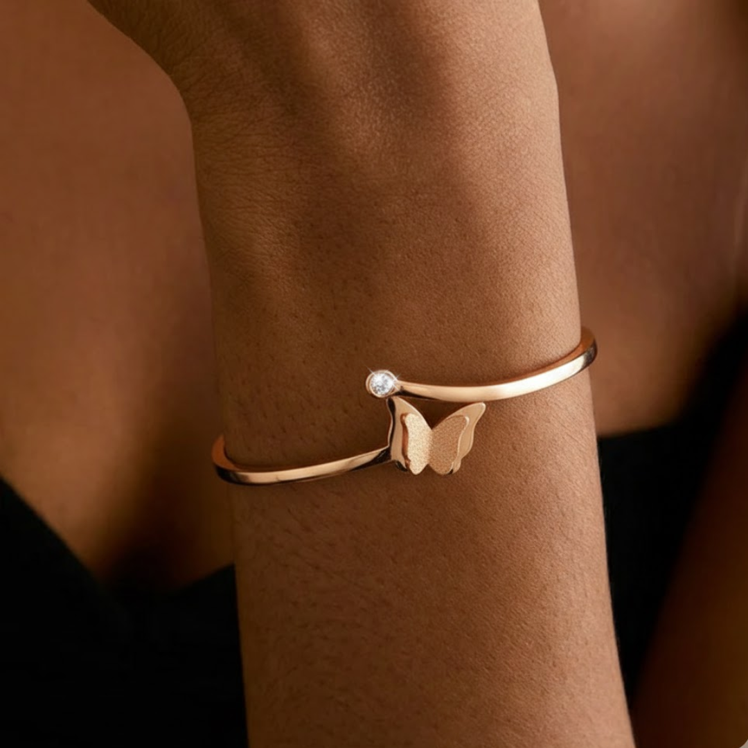 Royale Butterfly Gold Titanium Bangle