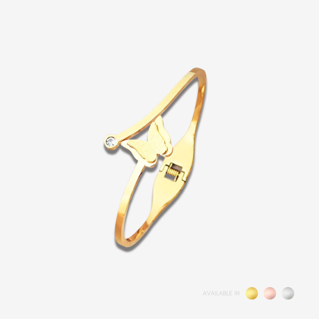 Royale Butterfly Silver Titanium Bangle