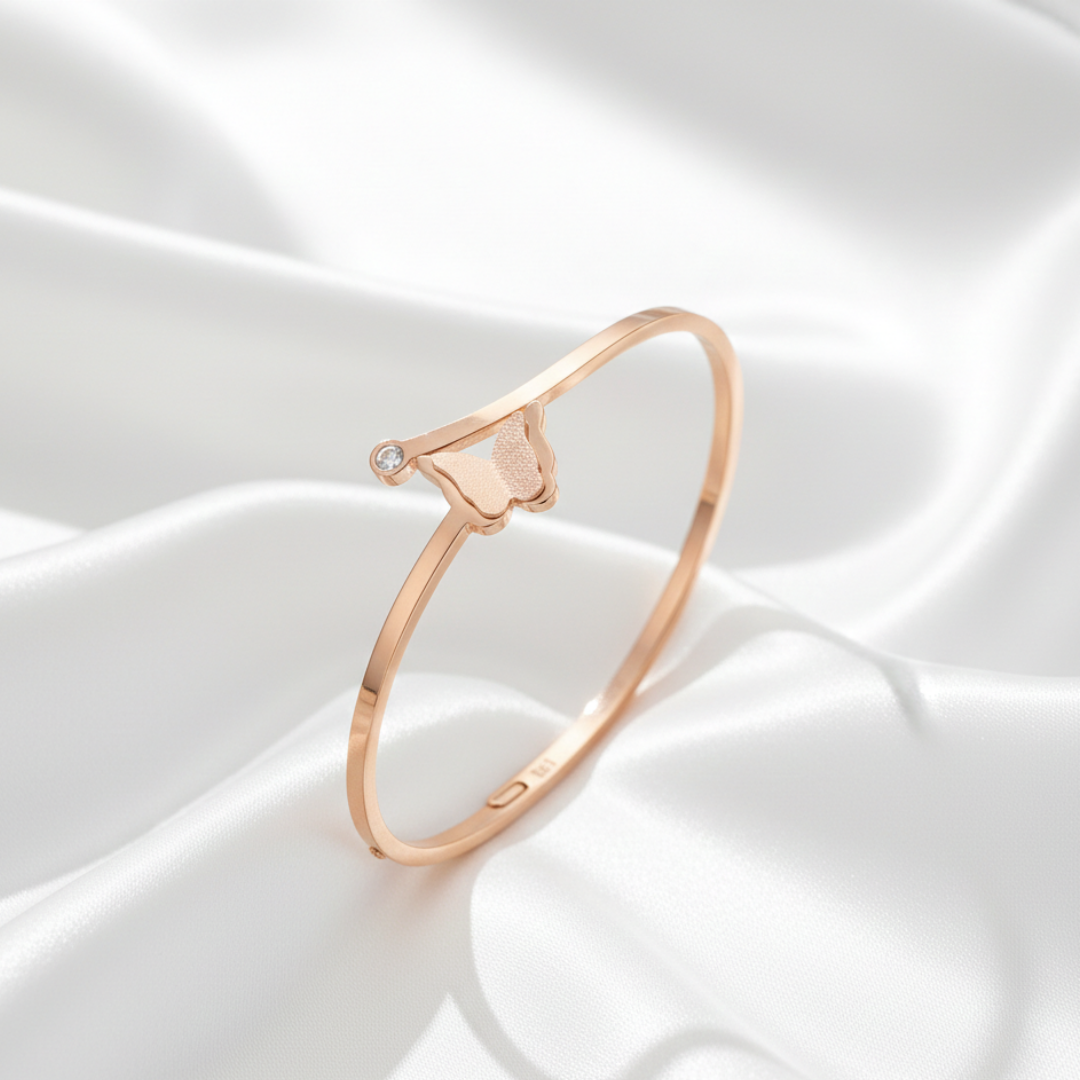 Royale Butterfly Silver Titanium Bangle