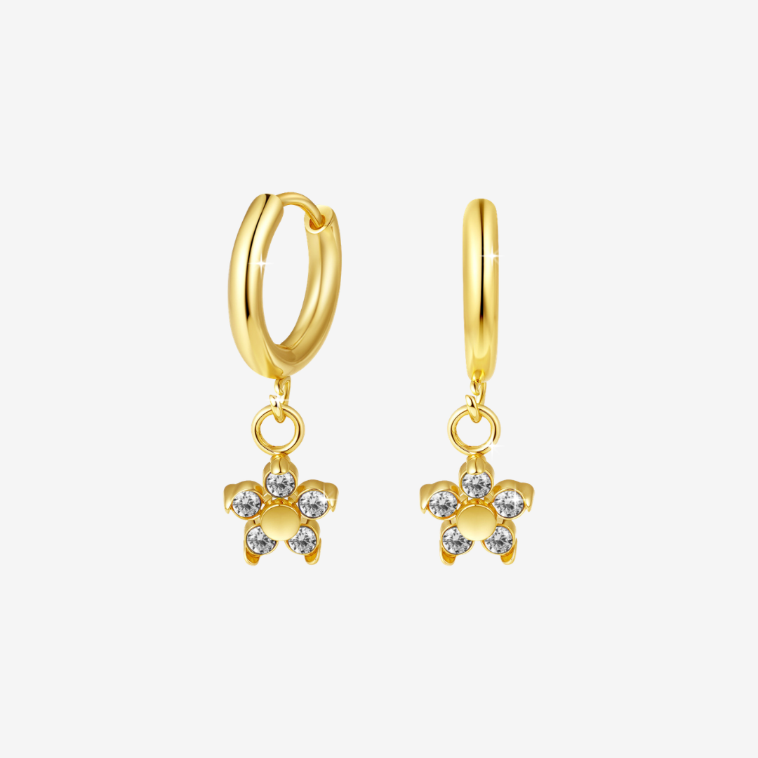 Rosie Daisy Huggie Hoop Titanium Earrings