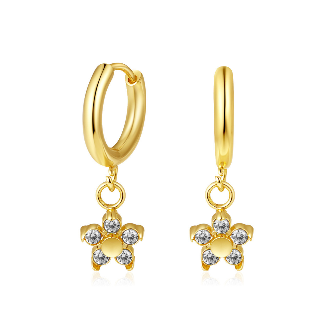 Rosie Daisy Huggie Hoop Titanium Earrings