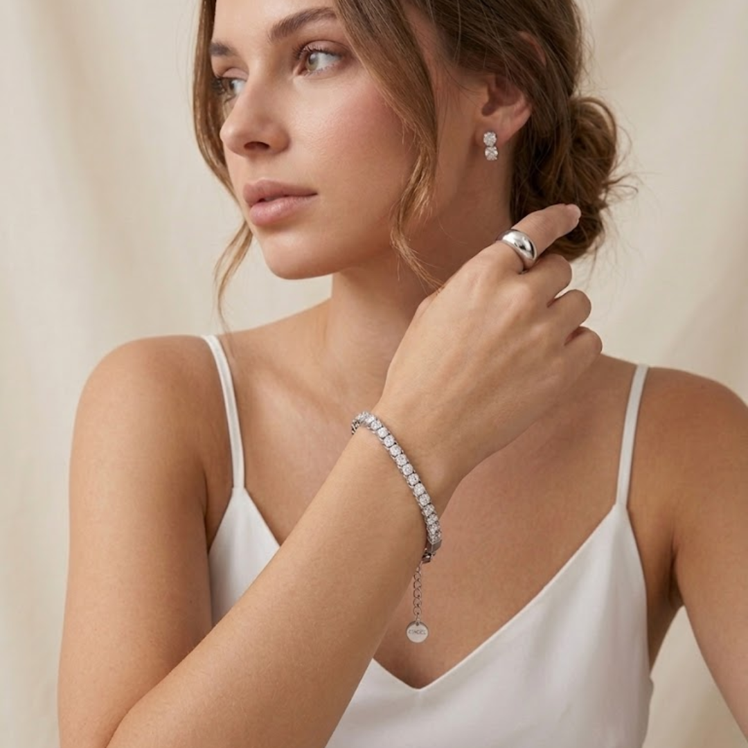 Sacred Halo Silver Titanium Bracelet