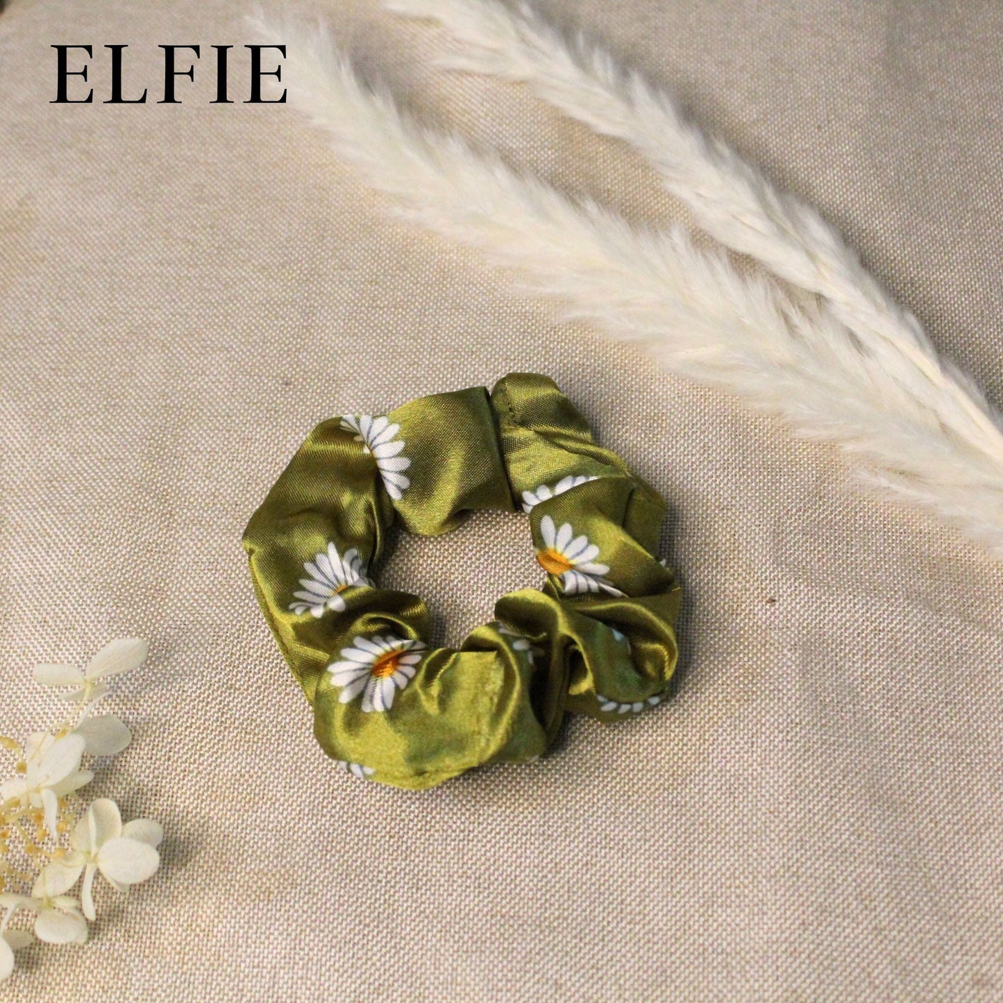 Daisy Satin Scrunchie
