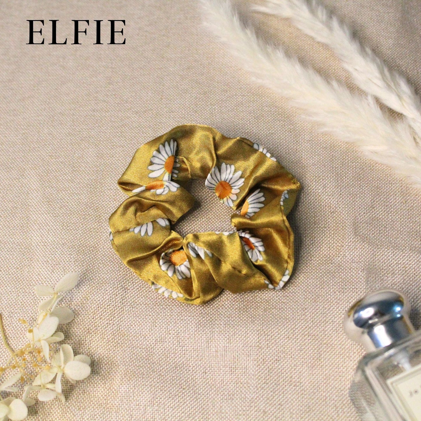 Daisy Satin Scrunchie