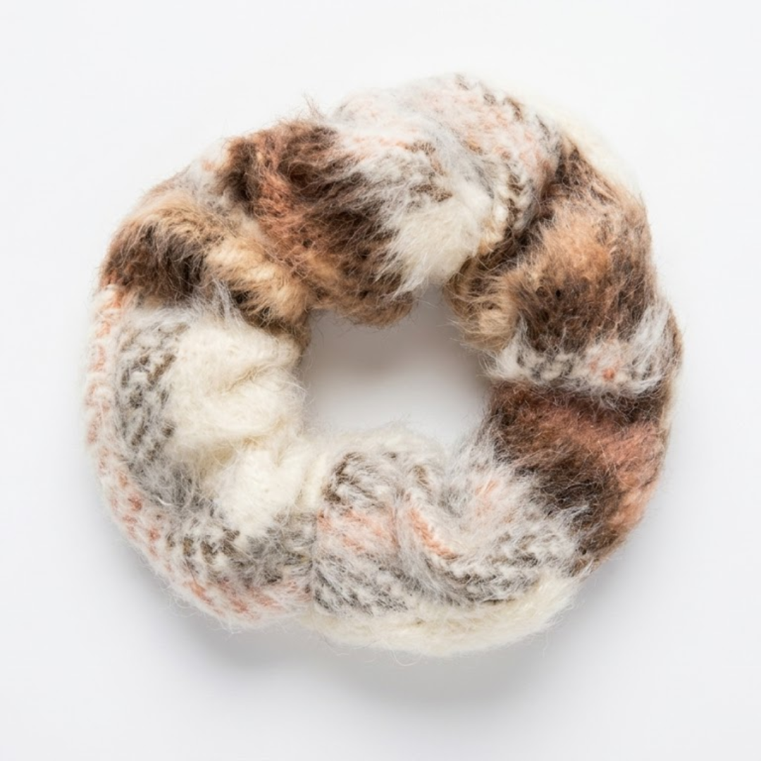 Scotland Latte Fluff Scrunchie Hair Accessories