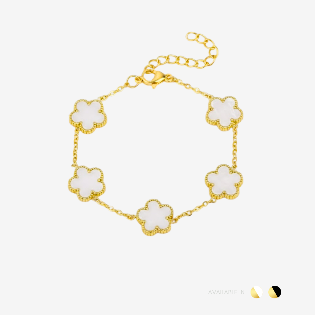 Serene Bloom Gold Black Titanium Bracelet