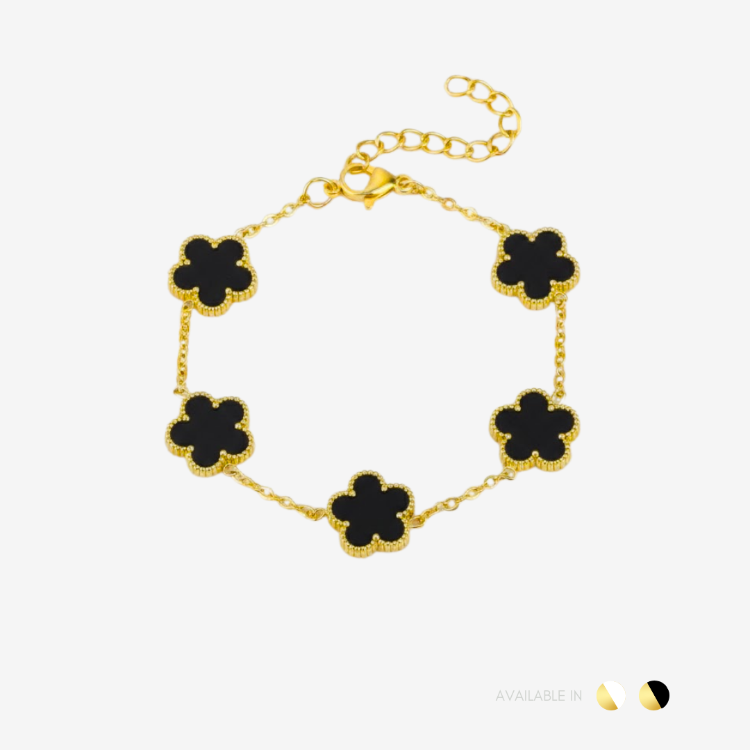 Serene Bloom Gold Black Titanium Bracelet