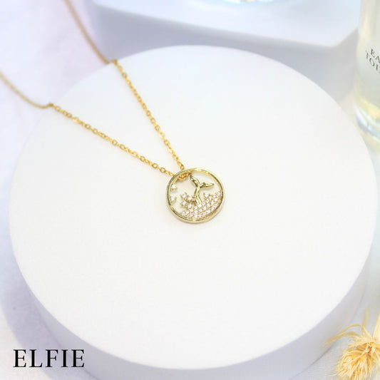 Shiny Seawhale Round Titanium Necklace