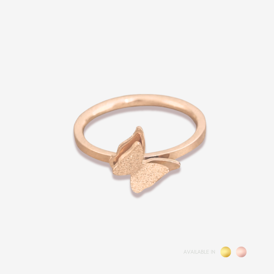 Shiny Butterfly Titanium Ring