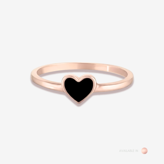 Silent Heart Rose Gold Titanium Ring