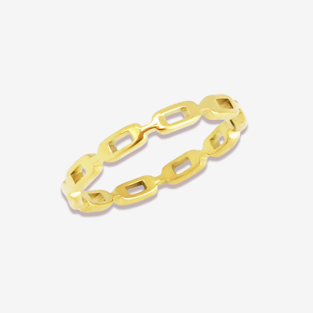 Celine Chain Gold Titanium Ring