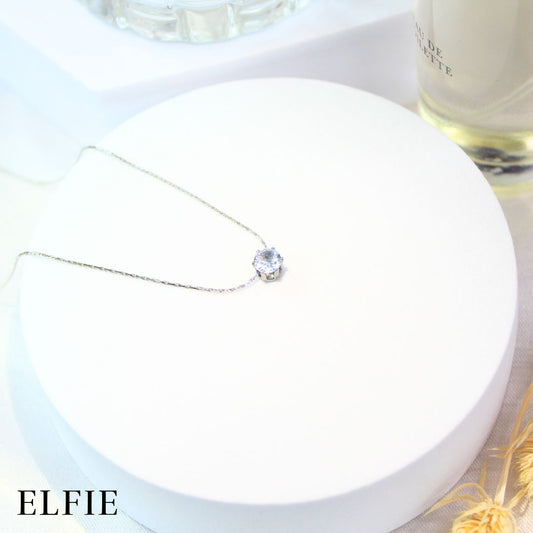 Silver Diamond Pendant Titanium Necklace